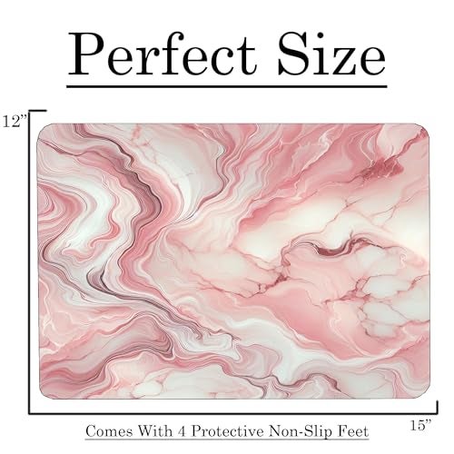 DAJDC Pink Marble Kitchen Glass Cutting Board Ocean Decorative Gift Marbled Granite Stone Rock Gift For Her Mom Wife (Pink 1) - Image 3