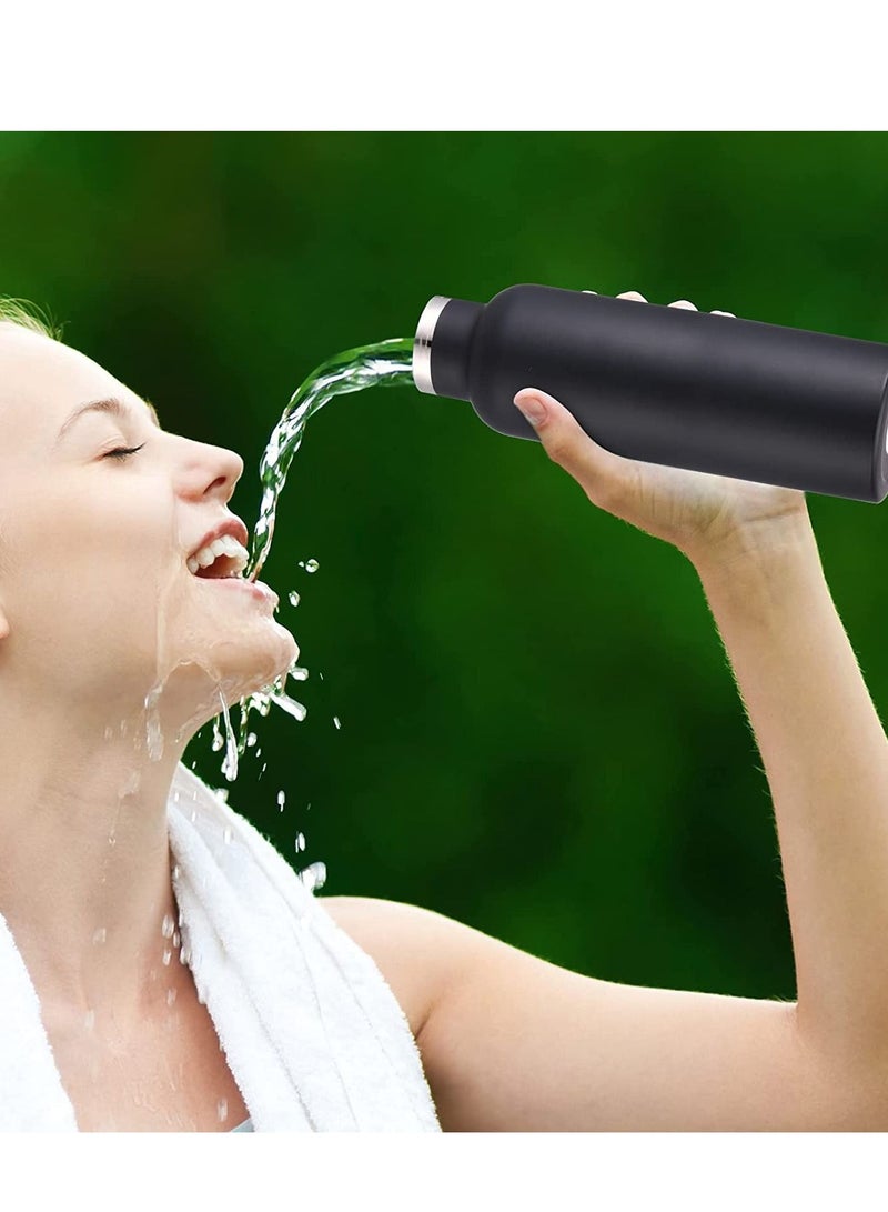 Y&D Sport Water Bottle Stainless Steel Double Wall Insulated Reusable Thermoses Flask Vacuum Metal with Handle and Leakproof Lid for Cyclists Runners Hiker 2 Pack 600ML  - Image 3