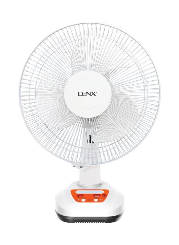 Denx 3-blade solar-powered electric table fan Equipped with 2 speeds, 12-inch electric desk fan DX2613 - Image 2