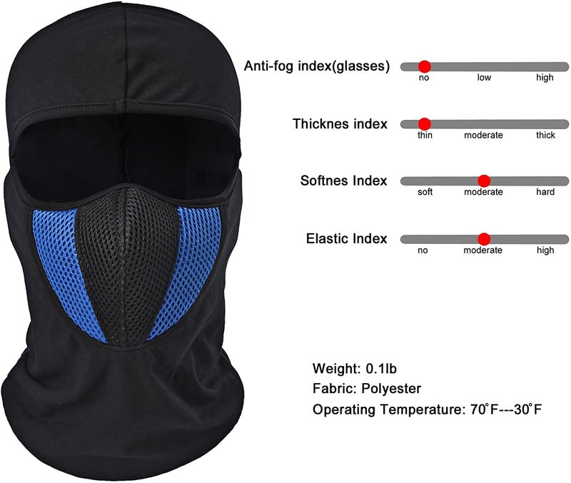 PrimeBox Helmet Face Mask Full Cover Bike Riding Cotton Anti-Dust Protection Neck Gaiter Stylish Black Biker Mask Pack of 1 Balaclava for Men - Image 1