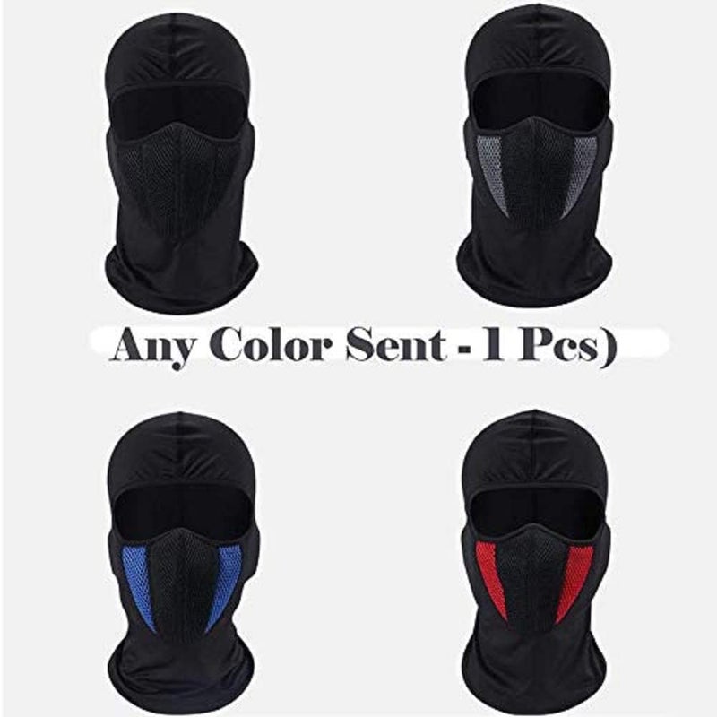 PrimeBox Helmet Face Mask Full Cover Bike Riding Cotton Anti-Dust Protection Neck Gaiter Stylish Black Biker Mask Pack of 1 Balaclava for Men - Image 5