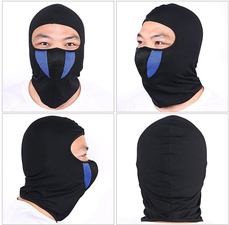 PrimeBox Helmet Face Mask Full Cover Bike Riding Cotton Anti-Dust Protection Neck Gaiter Stylish Black Biker Mask Pack of 1 Balaclava for Men - Image 3