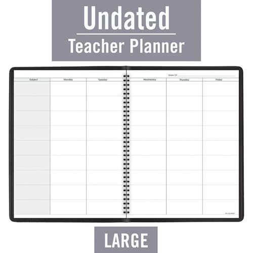 AT-A-Glance Teacher Planner, 8-1/4" x 10-7/8", Undated Weekly & Daily Planner, Academic Lesson Plan Book for Family Homeschool Supplies, Agenda with Twin-Wire Binding, Black Leather (8015505) - Image 4