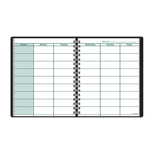 AT-A-Glance Teacher Planner, 8-1/4" x 10-7/8", Undated Weekly & Daily Planner, Academic Lesson Plan Book for Family Homeschool Supplies, Agenda with Twin-Wire Binding, Black Leather (8015505) - Image 1