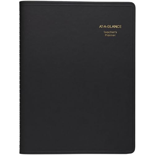 AT-A-Glance Teacher Planner, 8-1/4" x 10-7/8", Undated Weekly & Daily Planner, Academic Lesson Plan Book for Family Homeschool Supplies, Agenda with Twin-Wire Binding, Black Leather (8015505) - Image 2