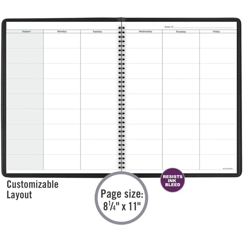 AT-A-Glance Teacher Planner, 8-1/4" x 10-7/8", Undated Weekly & Daily Planner, Academic Lesson Plan Book for Family Homeschool Supplies, Agenda with Twin-Wire Binding, Black Leather (8015505) - Image 5