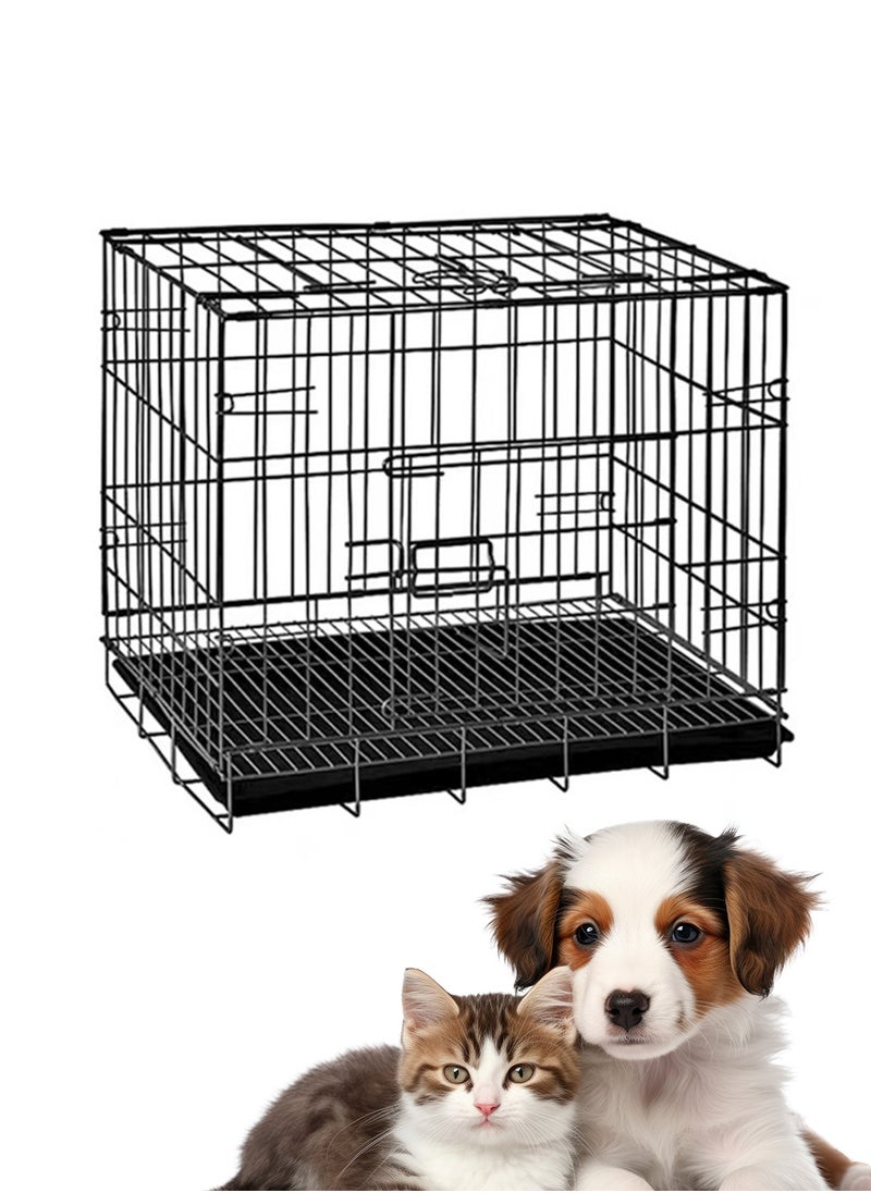 Kidle Foldable Dog Cage Cat Cage Thickened Pet Iron Cage Suitable For Small And Medium Dogs With Toilet Cat Villa Cat Bed Dog Bed 85*60*70cm  - Image 1