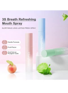 GlorySmile Muti Effect Fresh Oral Spray Mouth Spray Oral Care Spray Breath Fresheners Mint Flavor Breath Refreshing Mouth Spray Bad Breath Removal Oral Spray Formula Throat Spray Peach 17ml  - Image 4