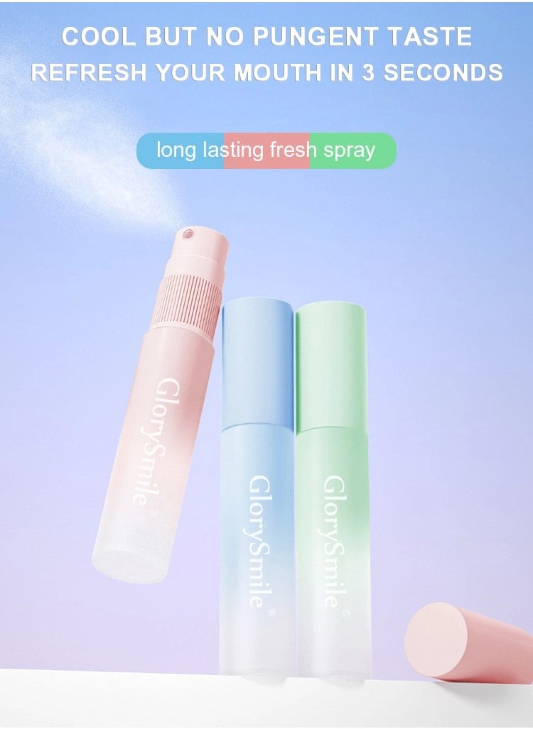 GlorySmile Muti Effect Fresh Oral Spray Mouth Spray Oral Care Spray Breath Fresheners Mint Flavor Breath Refreshing Mouth Spray Bad Breath Removal Oral Spray Formula Throat Spray Peach 17ml  - Image 5