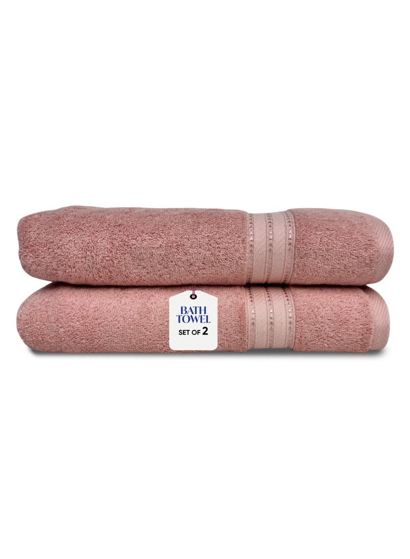 كاسينو Kassino Premium Bath Towels Set - (2 Pack, 70x140 cm), 580 GSM Bath Towel,100% Combed Cotton, Soft & Quick-Dry Towel for Bathroom, Highly Absorbent, Double Stitched Hotel Quality Towels | Evening Sand - Image 1