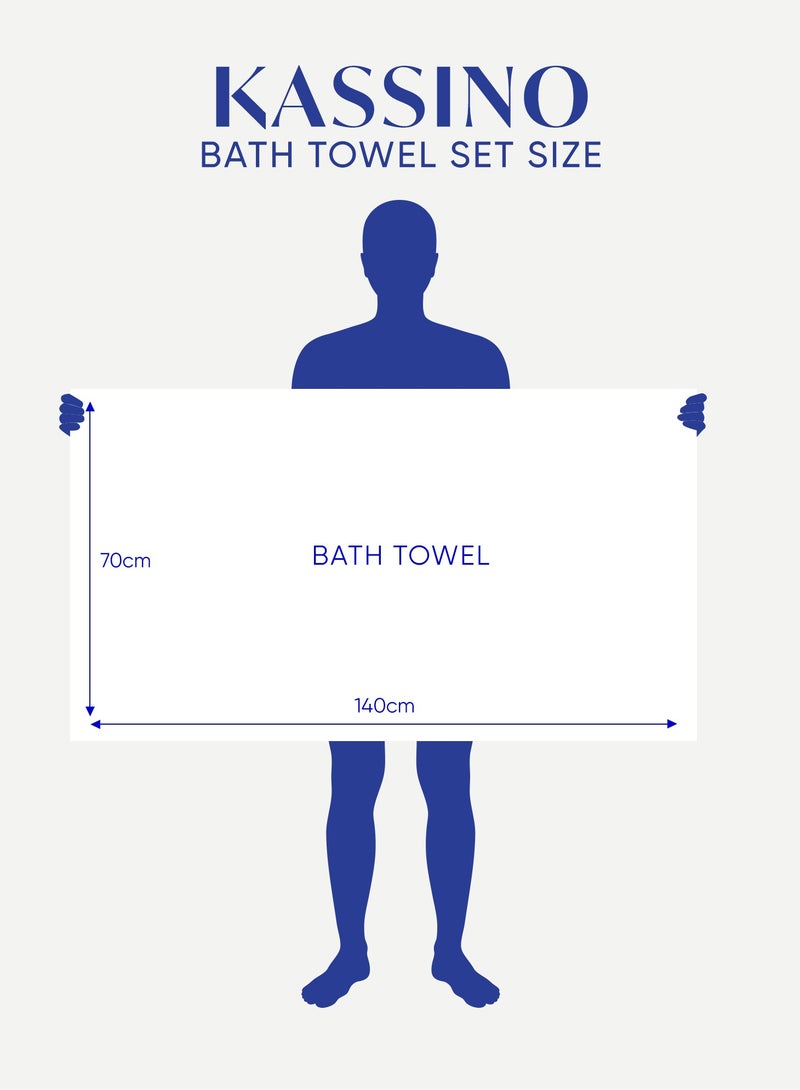 كاسينو Kassino Premium Bath Towels Set - (2 Pack, 70x140 cm), 580 GSM Bath Towel,100% Combed Cotton, Soft & Quick-Dry Towel for Bathroom, Highly Absorbent, Double Stitched Hotel Quality Towels | Evening Sand - Image 5