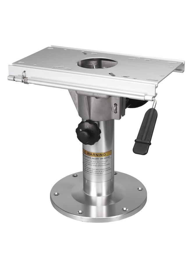 ONHI Adjustable Aluminum Height Locking Boat Seat Pedestal 14-20-Inch with Slide,Silver Matte Brushed - Image 1