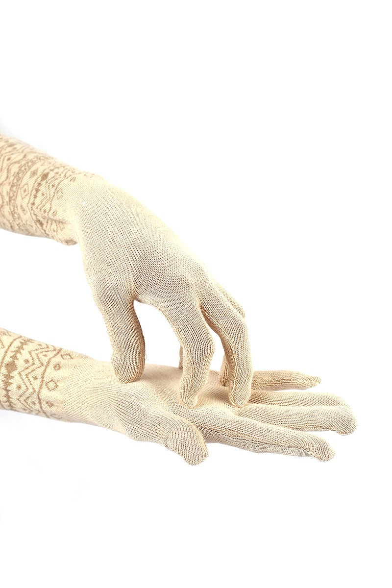 Footmate UV Sun Protection Hand Gloves Breathable Material Elbow Length Combed Cotton Spandex Lightweight Soft Long Winter Summer Driving Gloves For Women’s/Girls-Free Size- White - Biscuit -Pack 2 - Image 4