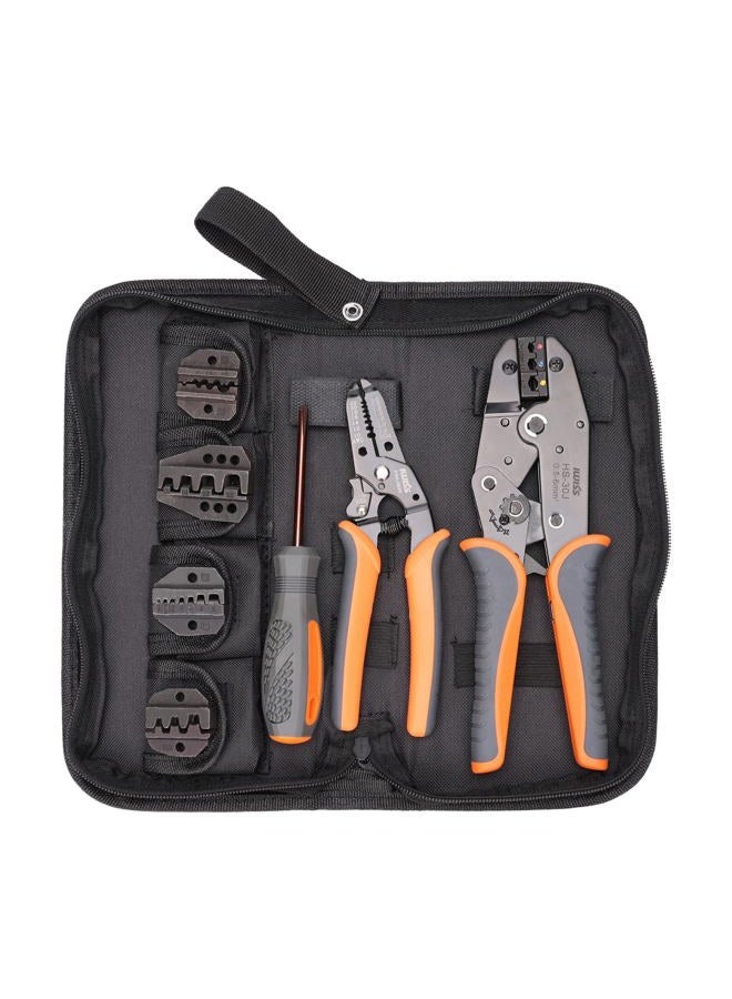 IWISS iCrimp Ratchet Wire Crimping tool kit w/ 5 Interchangeable Jaws,Wire Striper&Cutter for Insulated and Non-Insulated Terminals 0.5-35mm ² Oxford bag packing - Image 1