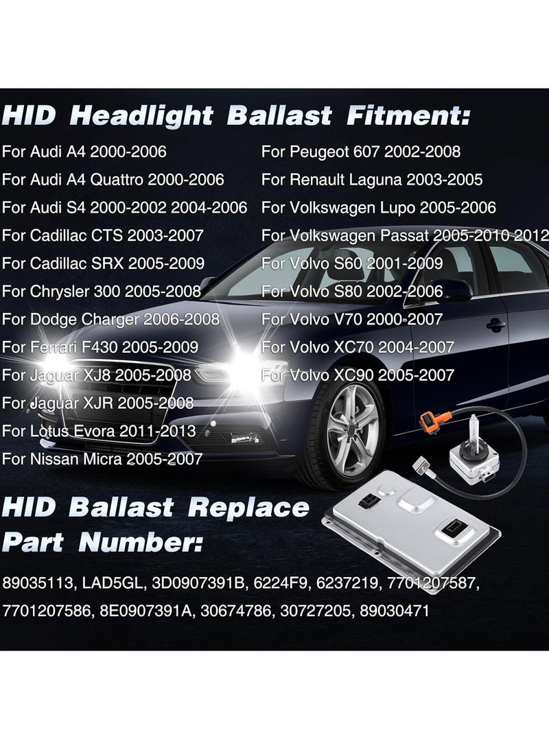 وحدة التحكم في صابورة زينون 89035113 لمصابيح HID الأمامية مع جهاز إشعال ومصباح D1S لسيارة كاديلاك CTS SRX، ولسيارات فولفو S60 S80 V70 XC70 XC90، ولسيارات أودي A4 Quattro S4