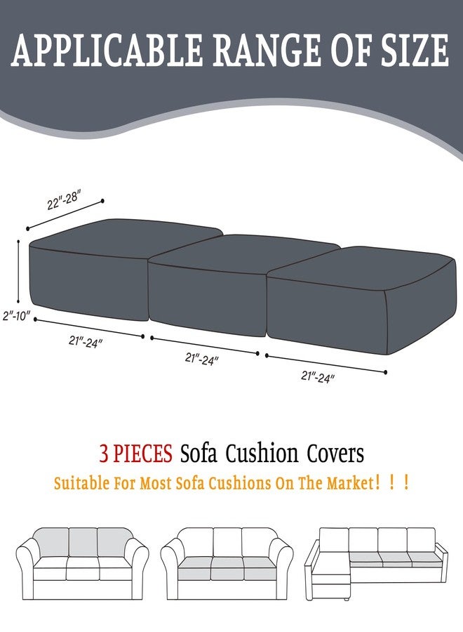 BT.WA Sectional Couch Covers for Sofa Cushion L Shaped Couch Cover Washable Soft Couch Cushion Covers Stretch Sofa Slipcovers(3-Piece for Sofa Seat or Backrest, Dark Grey) - Image 2