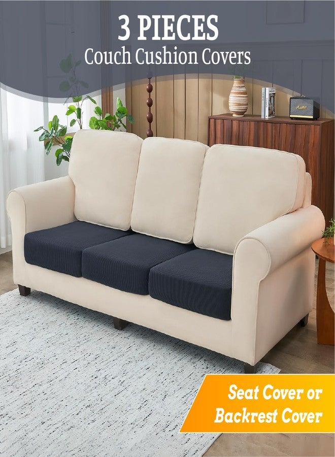 BT.WA Sectional Couch Covers for Sofa Cushion L Shaped Couch Cover Washable Soft Couch Cushion Covers Stretch Sofa Slipcovers(3-Piece for Sofa Seat or Backrest, Dark Grey) - Image 3