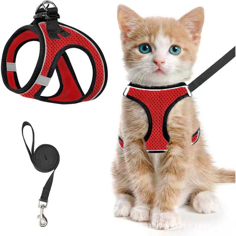 Pet Supplies Breathable Reflective Anti-Stray Cat Harness with Leash for Cats and Small  Dogs - Image 5