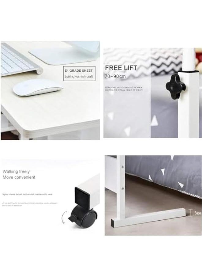 TRASSLE Adjustable Laptop Computer Desk with Wheels Suitable for Bedroom, Living Room,Office,Study Room Sofa,60x40CM  - Image 4