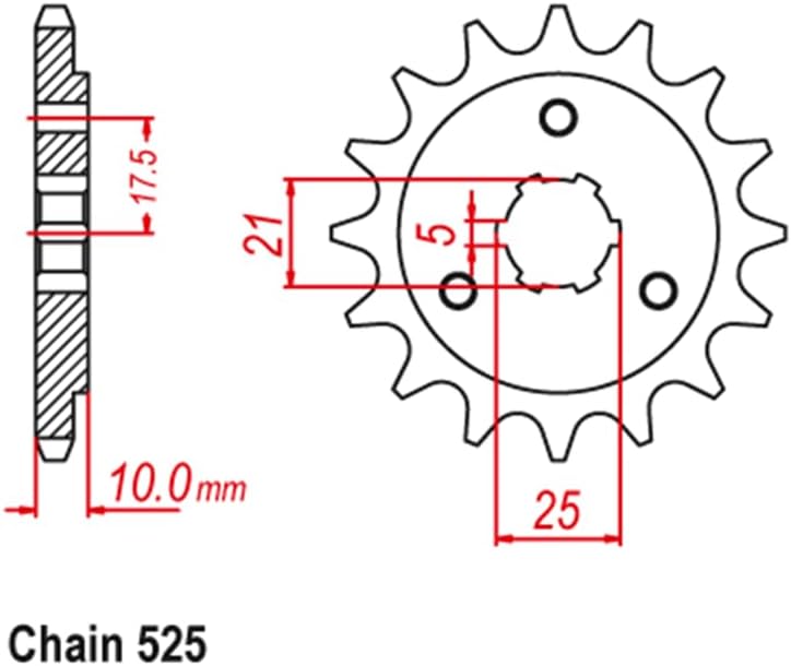 Wivplex 525-15T Motorcycle Front Sprocket Pinion - Image 2