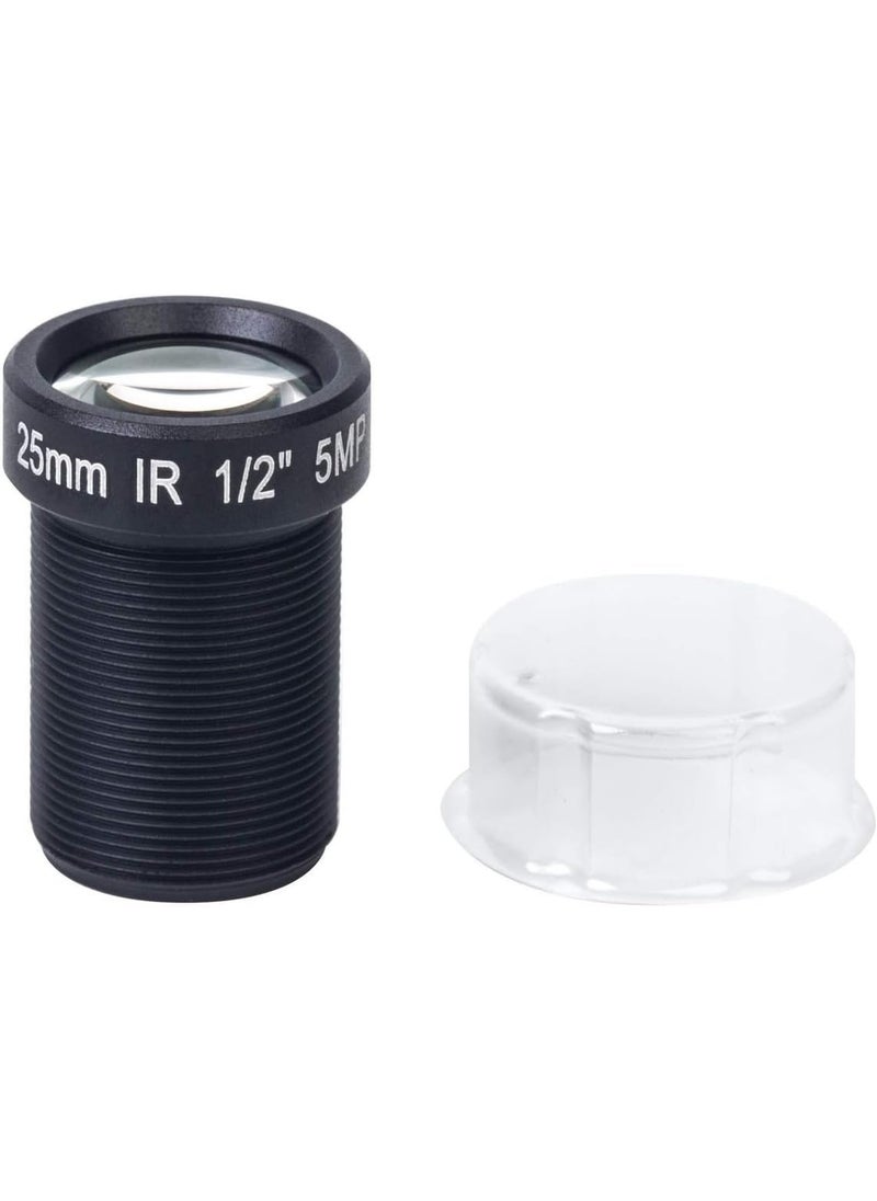 REES52 REES52 RPi HD 50Megapixel 25mm IR CCTV Lens 12 For HD IP AHD CCTV Camera Lens F24 M12 Mount Fixed Iris Long Viewing Distance Upto 50m  - Image 1