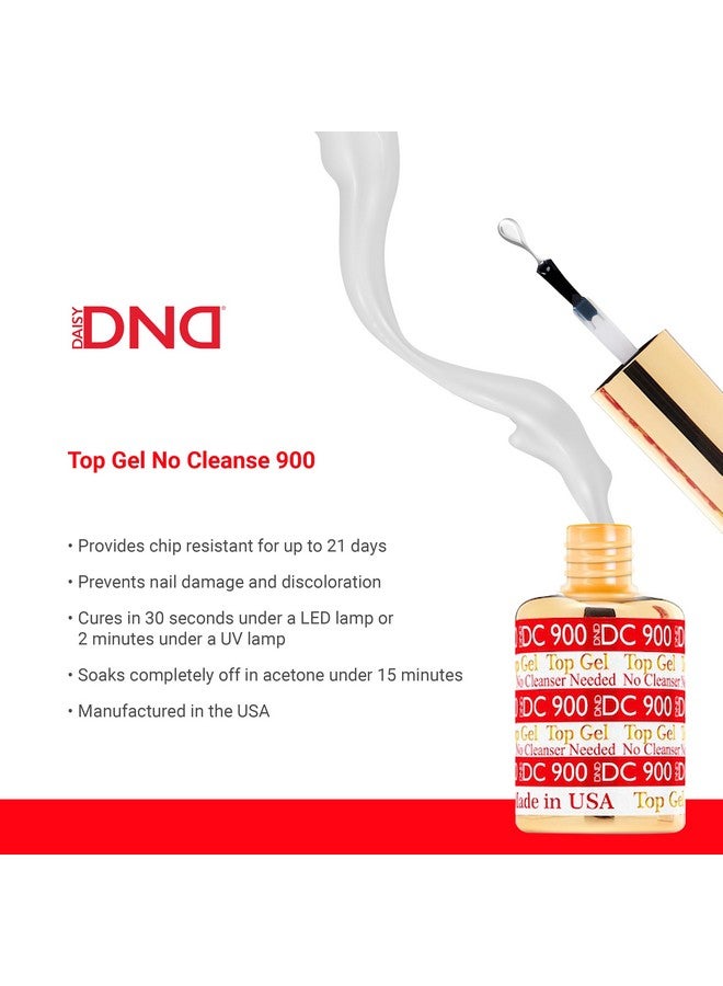 ديزي دي إن دي Dnd Dc Base Gel and Top Gel Polish No Cleanse Set Uv Gel Base Polish 800 وNo Cleanse Top Coat 900 Salon Professional Gel Polish Duo 0.5 Fl Oz لكل منهما - Image 3