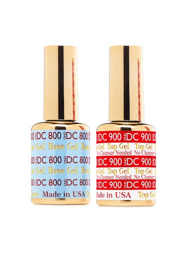 ديزي دي إن دي Dnd Dc Base Gel and Top Gel Polish No Cleanse Set Uv Gel Base Polish 800 وNo Cleanse Top Coat 900 Salon Professional Gel Polish Duo 0.5 Fl Oz لكل منهما - Image 1