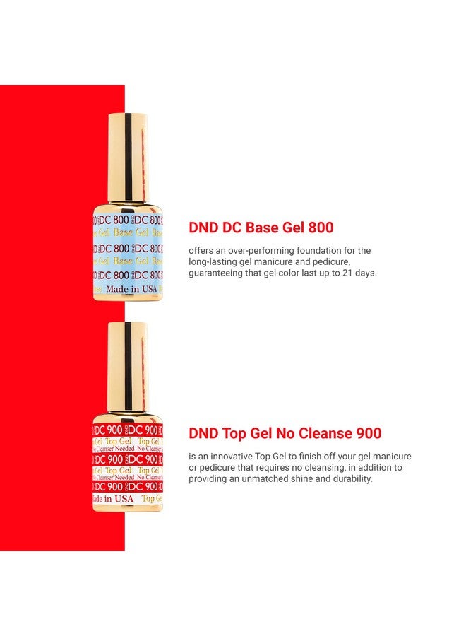 ديزي دي إن دي Dnd Dc Base Gel and Top Gel Polish No Cleanse Set Uv Gel Base Polish 800 وNo Cleanse Top Coat 900 Salon Professional Gel Polish Duo 0.5 Fl Oz لكل منهما - Image 2