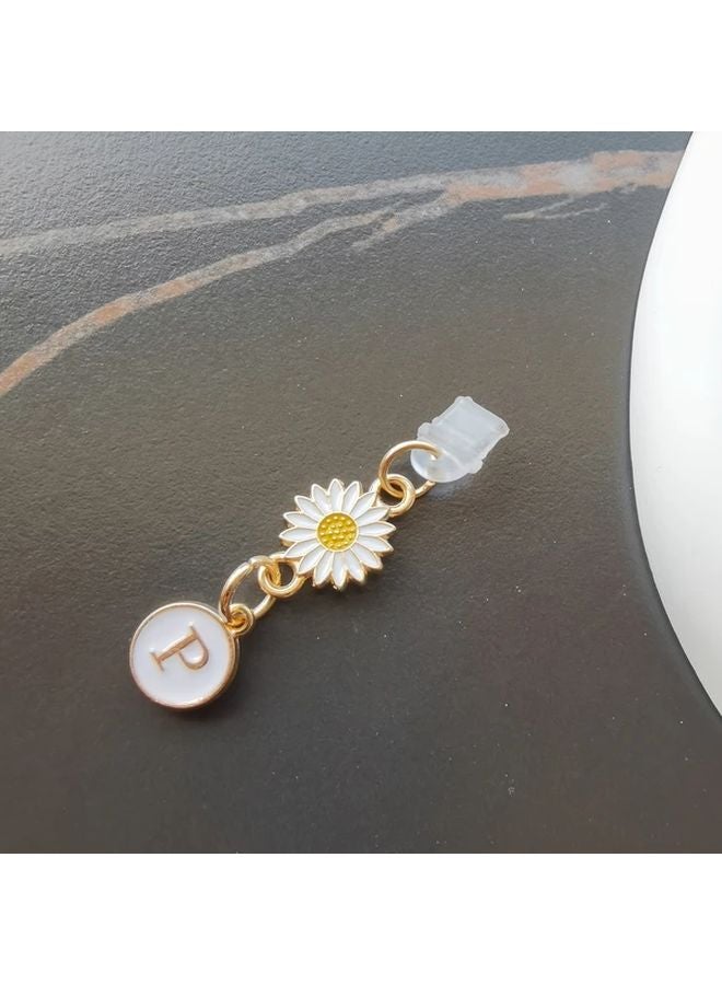 Creative Daisy Sunflower Letter Mobile Phone Dust Plug Pendant For Type C Interface - Image 1