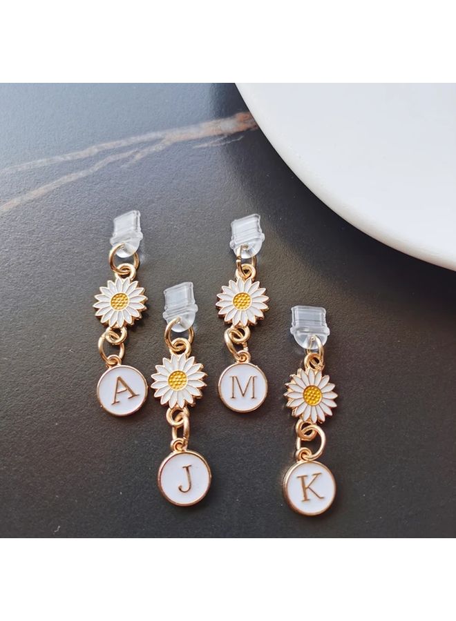 Creative Daisy Sunflower Letter Mobile Phone Dust Plug Pendant For Type C Interface - Image 2