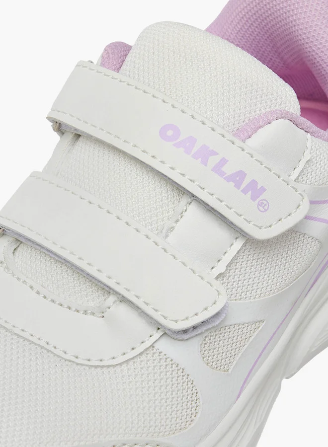 Oaklan by Shoexpress Logo Print Sports Shoes with Hook and Loop Closure