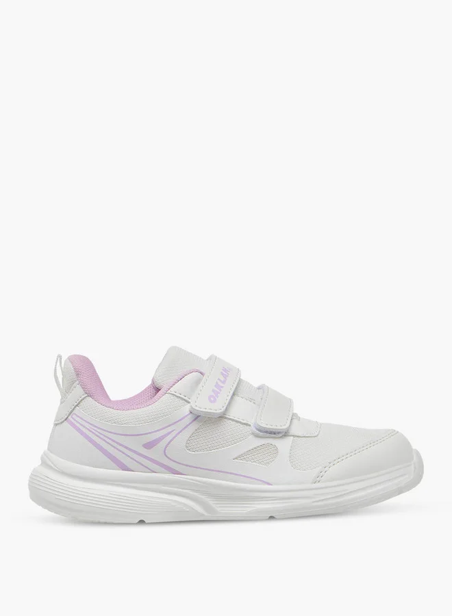 Oaklan by Shoexpress Logo Print Sports Shoes with Hook and Loop Closure