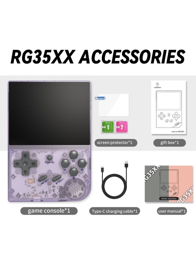 Mini Retro Handheld Game Console with Linux OS 154 Inch IPS Screen 64GB TF Card Preloaded with 5405 Classic Games 1050mAh Battery HiFi Speaker Aluminum Alloy Portable Player Purple - Image 1