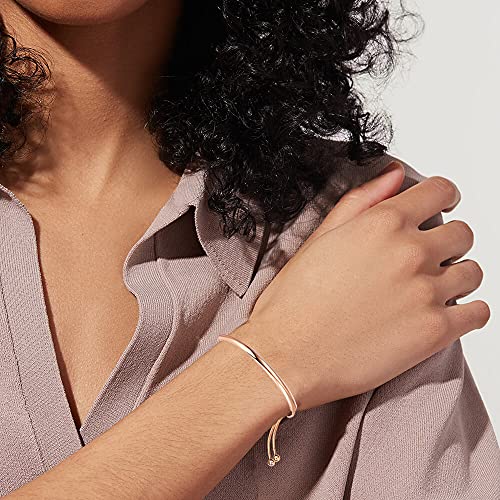 WOWORAMA Rose Gold Adjustable Slider Bracelets for Women Dainty Bar Friendship Bangle Bracelet Simple Fashion Jewelry, Rose Gold - Image 2