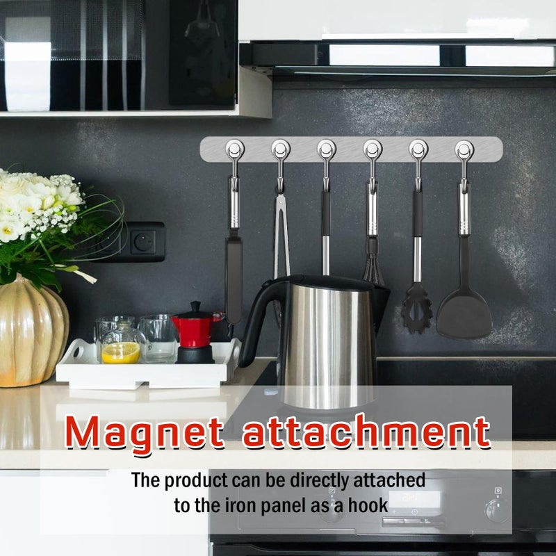 FINDMAG Magnetic Hooks, 30lbs+ Strong Magnetic Hooks for Refrigerator, 2026 Cruise Ship Essentials, Magnet Hooks Heavy Duty for Kitchen, Home, Classroom, Whiteboard, Beach Vacation (6 Pack, Silver) - Image 4