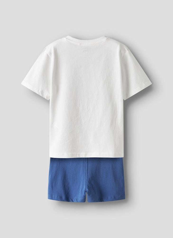 نيم ات - Kids Graphic Crew Neck T-Shirt And Short Set - Image 1