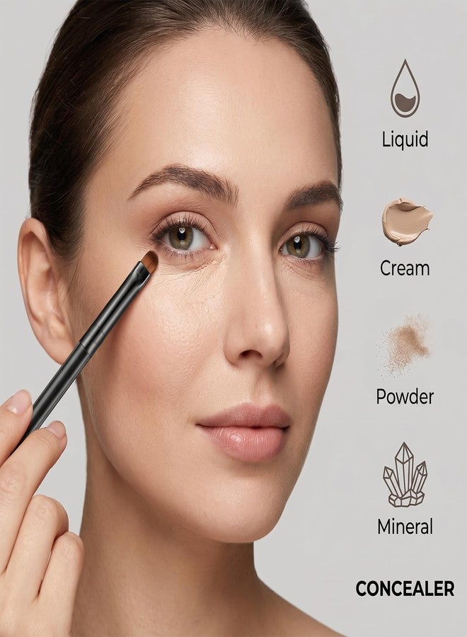 Eldraqth 15PCS Small Flat Concealer Brush, Precision Travel Lip Brushes - Image 4