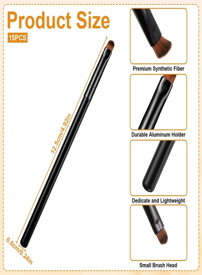 Eldraqth 15PCS Small Flat Concealer Brush, Precision Travel Lip Brushes - Image 3