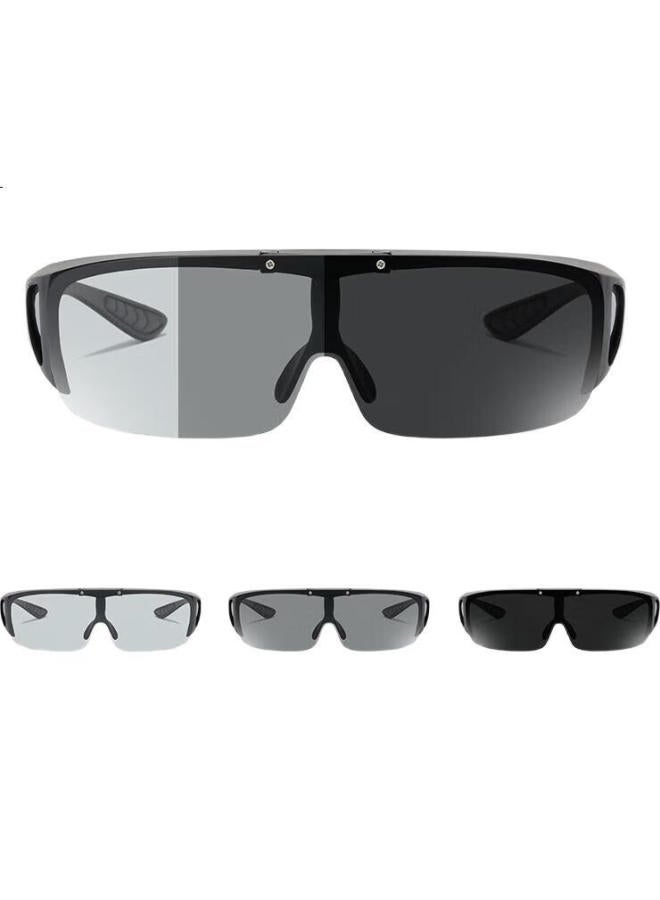 LOVECRAFT Cycling Goggles, Narrow Frame Silver Lenses, Suitable For Myopia Glasses, Flip-Up, Uv Protection, Windproof, Dustproof - Image 3