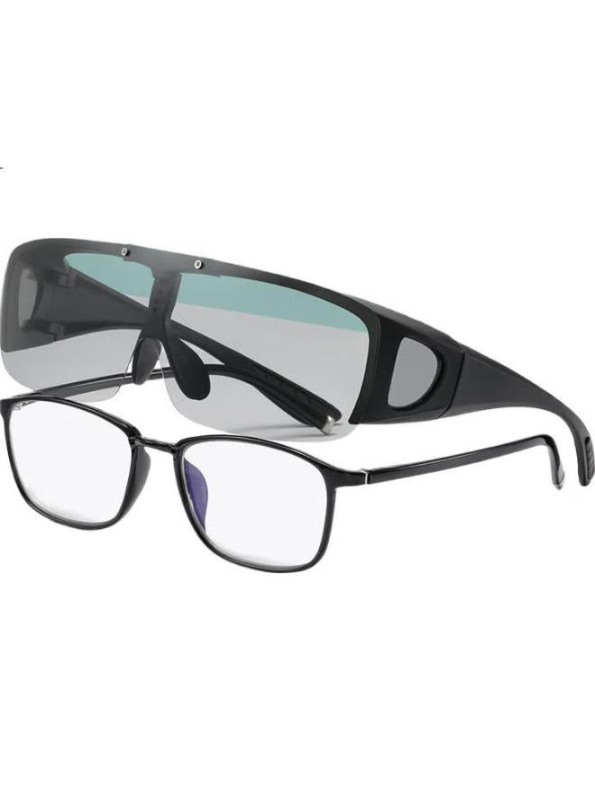 LOVECRAFT Cycling Goggles, Narrow Frame Silver Lenses, Suitable For Myopia Glasses, Flip-Up, Uv Protection, Windproof, Dustproof - Image 2