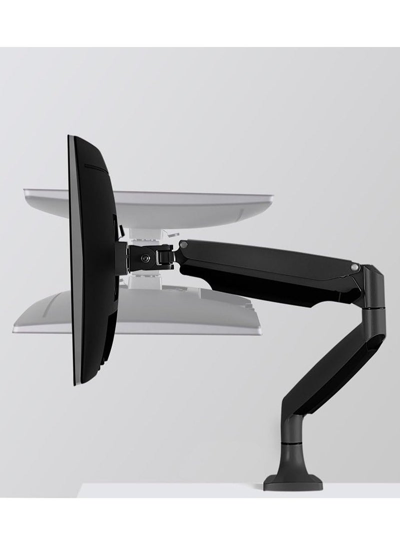 LIMOS Adjustable Gas Spring Single Monitor Arm Desk Mount | Full Motion Articulating | VESA Compatible for 21" to 32" Screens | Clamp & Grommet Base - Image 4