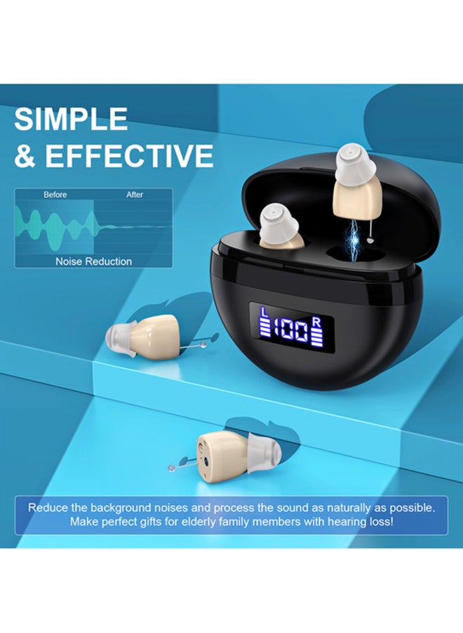 Chixing Hearing Aids Rechargeable with Noise Cancelling, Hearing Aid Loss Amplifier Seniors  Adults Charging Case  Volume Control - Image 5