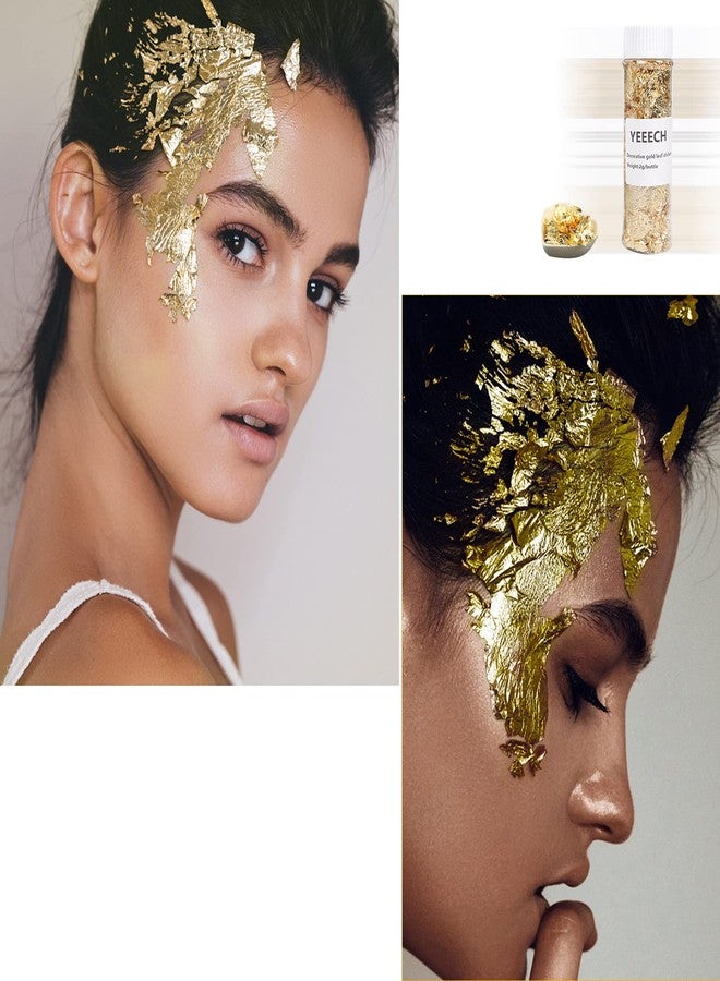 Yeeech Imitation Gold Foil Flakes for Resin Decoration Stickers for Nails Face Eyes Hair DIY Painting Crafts Makeup Body Art - Image 3