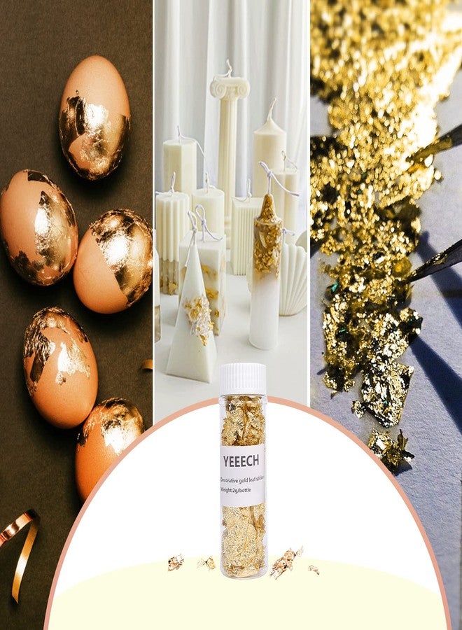 Yeeech Imitation Gold Foil Flakes for Resin Decoration Stickers for Nails Face Eyes Hair DIY Painting Crafts Makeup Body Art - Image 5