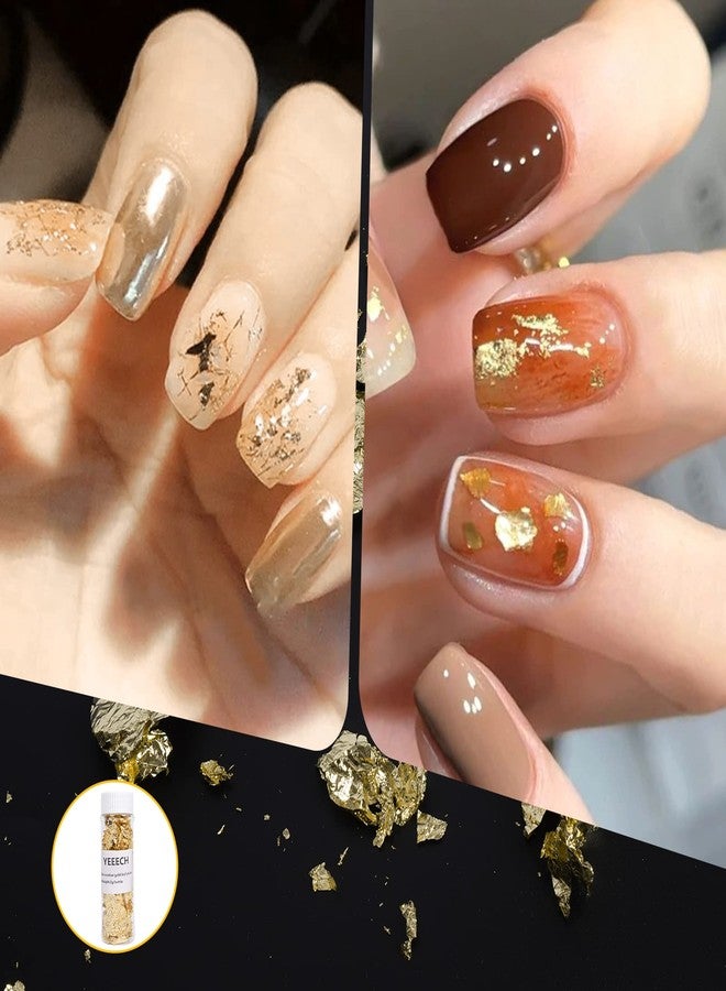 Yeeech Imitation Gold Foil Flakes for Resin Decoration Stickers for Nails Face Eyes Hair DIY Painting Crafts Makeup Body Art - Image 4