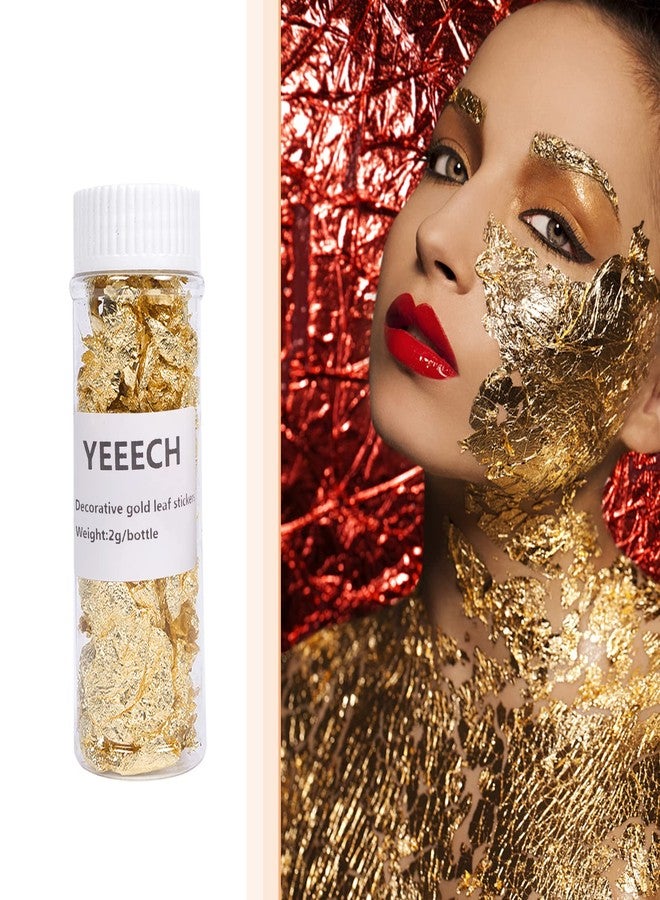 Yeeech Imitation Gold Foil Flakes for Resin Decoration Stickers for Nails Face Eyes Hair DIY Painting Crafts Makeup Body Art - Image 2
