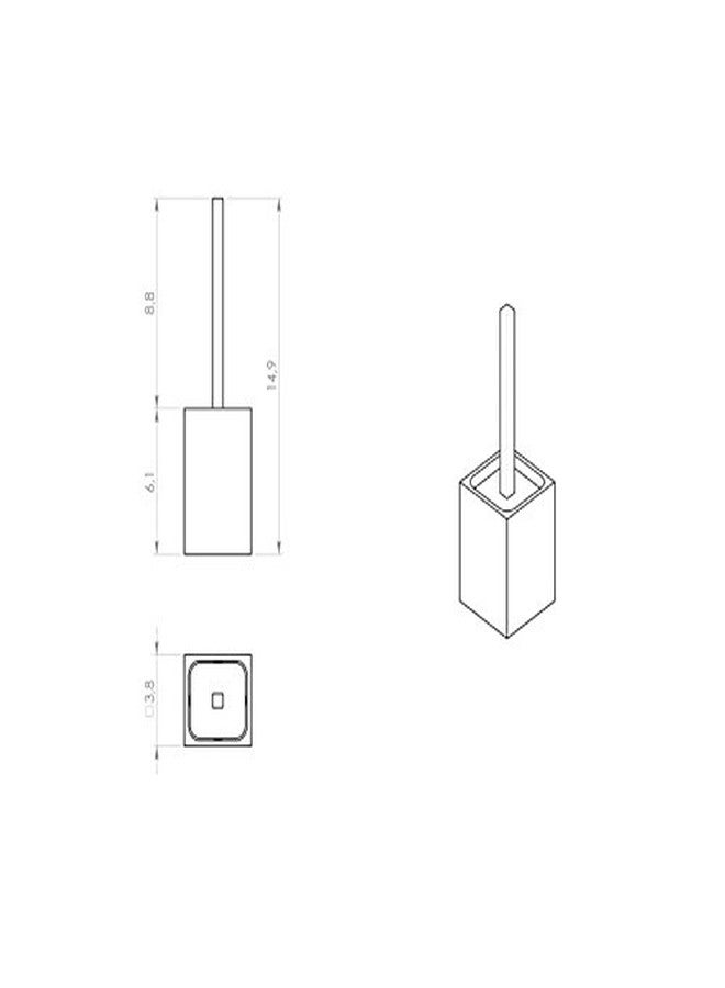 Gedy Rainbow Modern Toilet Brush Holder, White - Image 2