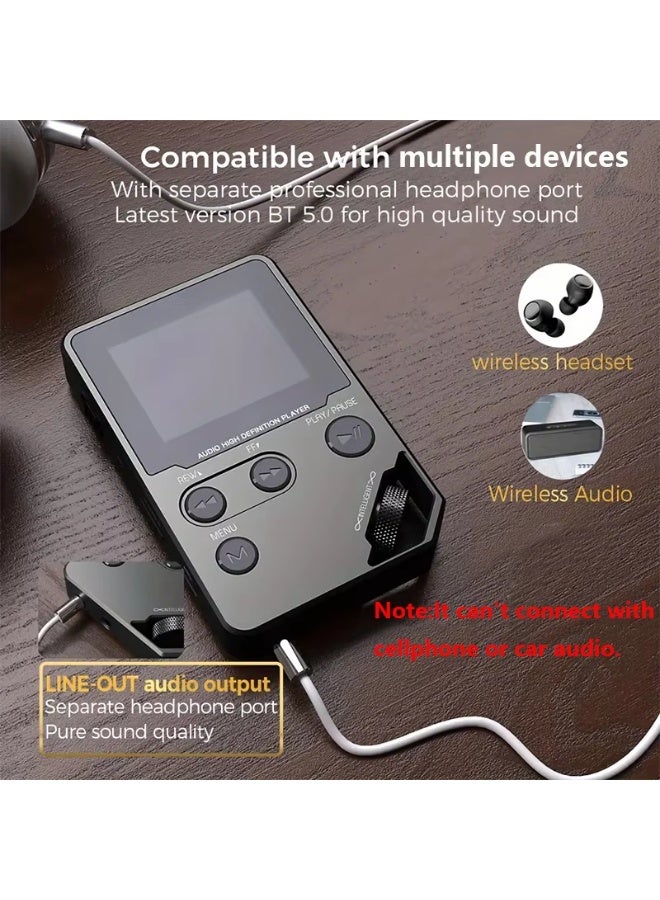 C5 8GB Lossless Bluetooth MP3 Music Player, Zinc Alloy Body,Rotary Controls,Wireless Connection,FM Radio,Voice Recorder - Image 3