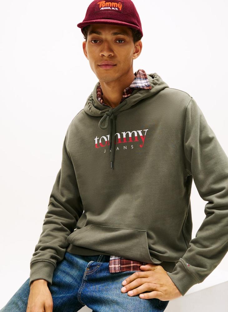 تومي جينز هودي تيري برباط بشعار - Image 3