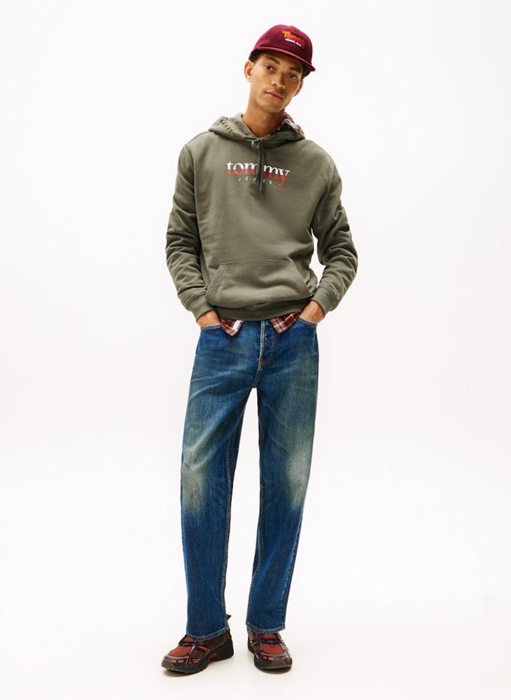 تومي جينز هودي تيري برباط بشعار - Image 4